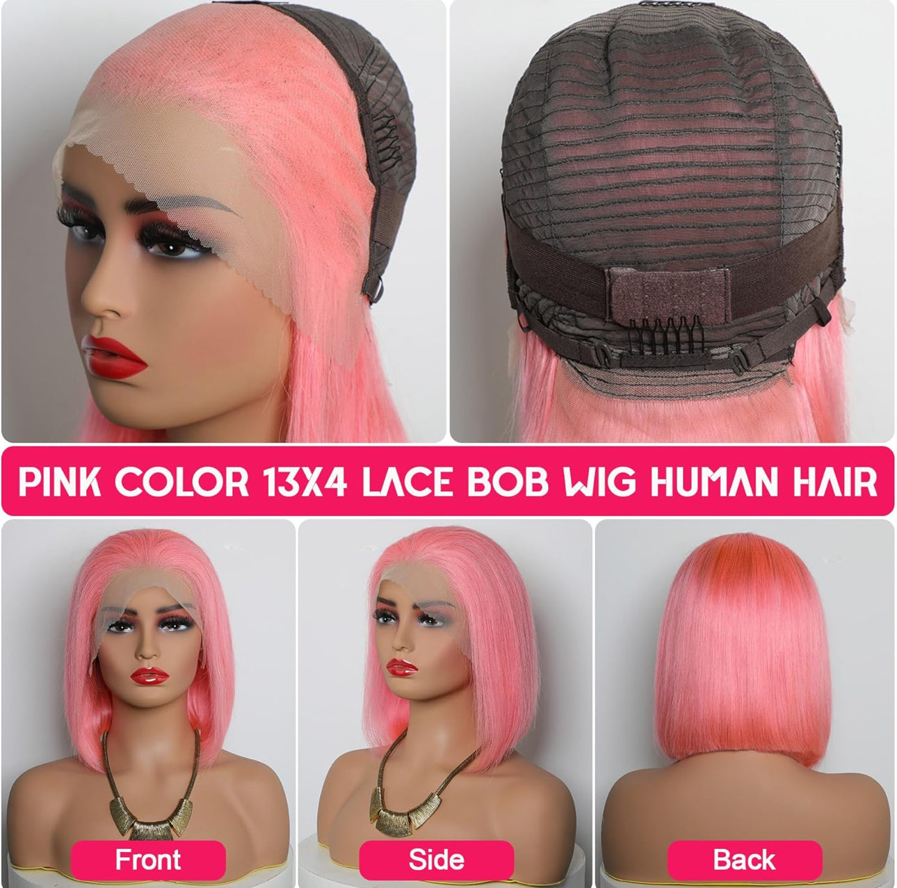 14” Pink 13x6 Glueless BOB