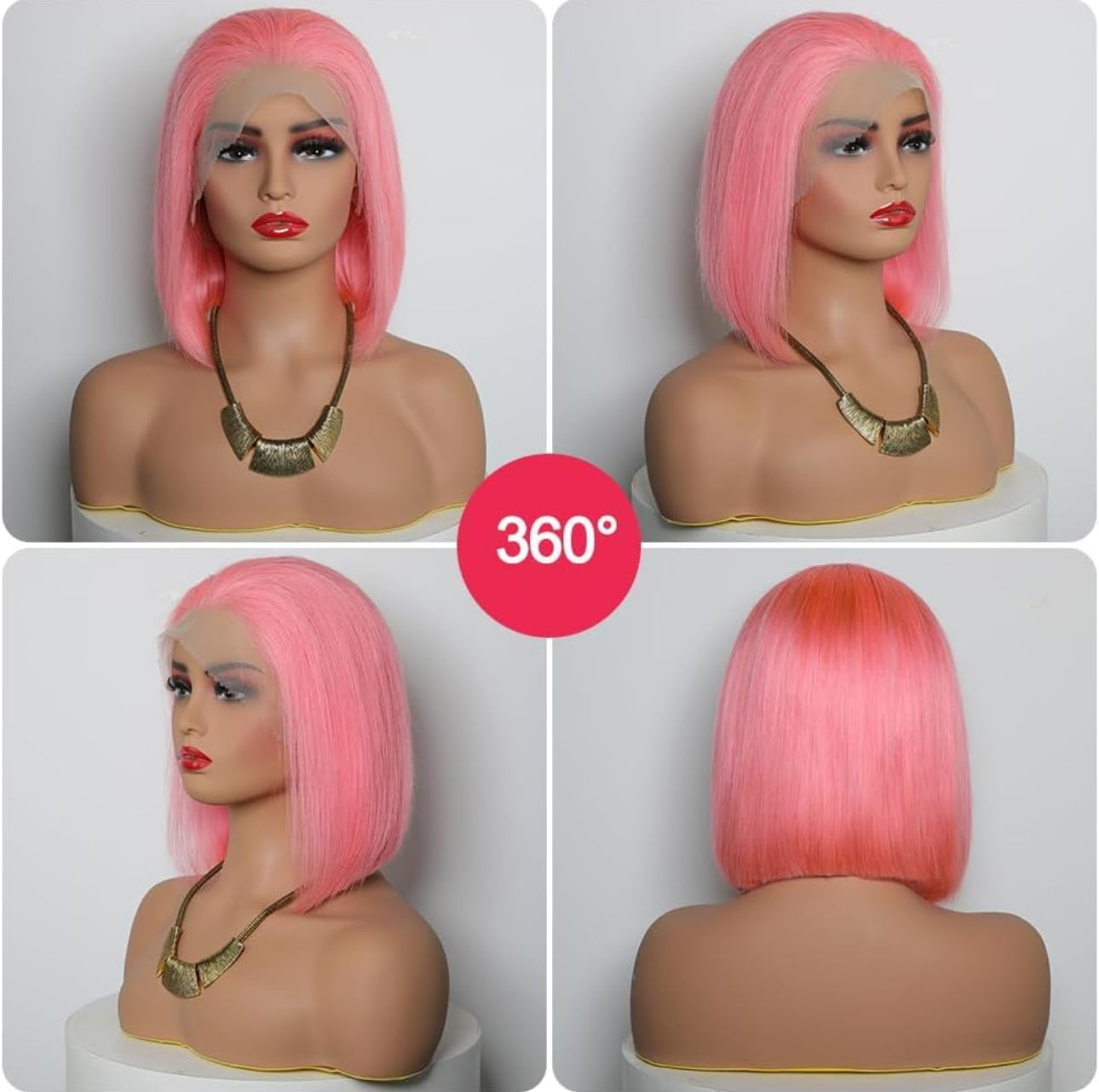 14” Pink 13x6 Glueless BOB