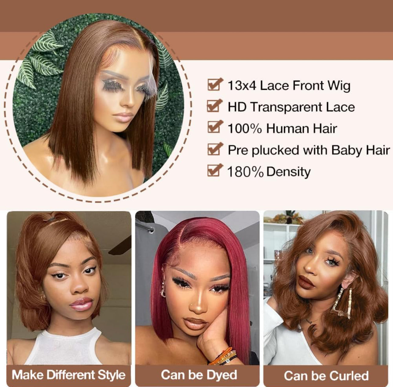14” Chocolate 13x4 Glueless BOB